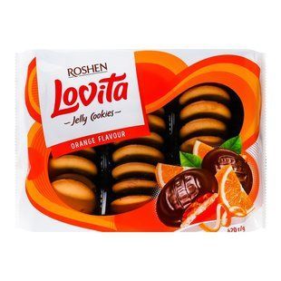 Печиво з желейною начинкою Orange Lovita Jelly Cookies Roshen, 420 г 4037460 фото
