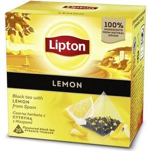 Чай пакетований чорний lemon Lipton, 20 шт/уп. 4545050 фото