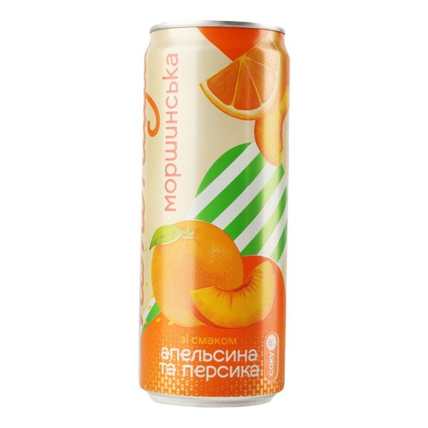 Напій слабогазований соковмісний зі смаком апельсина/персика Лимонада Моршинська, 0.33 л 4063750 фото