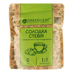 Стевія солодка з натуральним підсолоджувачем 1:1 Green Leaf д/п 100г 3920480 фото