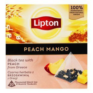 Чай пакетований чорний peach mango Lipton, 20 шт/уп. 4545150 фото