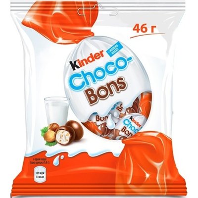 Цукерки із молочного шоколаду із молочно-горіховою начинкою Schoko-Bons Kinder, 46 г 2995880 фото