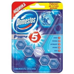 Блок для очищення унітазу Свіжість океану Power 5 Domestos, 1 шт/уп. 2740570 фото