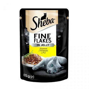 Корм консервированный для взрослых котов C курицей в желе Fine Flakes Sheba д/п 85г 4423270 фото