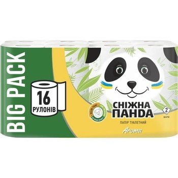 Папір туалетний 2-x шаровий Aroma Сніжна панда, 16 шт 3583570 фото