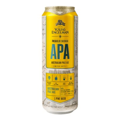 Пиво светлое фильтрованное APA Volfas Engelman 5%, 0.568л 4286960 фото