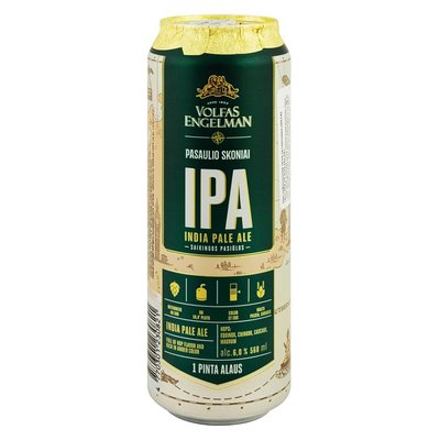 Пиво светлое фильтрованное IPA Volfas Engelman 6%, 0.568л 4286950 фото