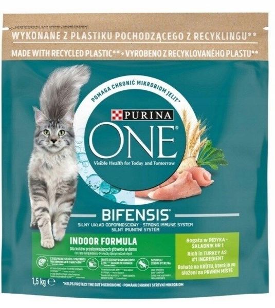 Корм сухой для котов Indoor Formula Cat Purina One, 1.5 кг 2834240 фото