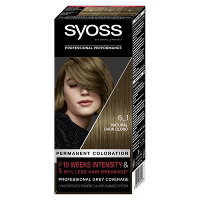 Крем-краска для волос Permanent Coloratіon №6-1 Syoss, 1шт 3981890 фото