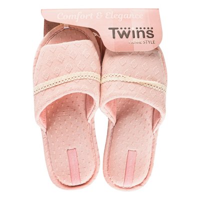 Тапочки открытые домашние женские светло-розовый р. 38-39 Twins 3797800 фото