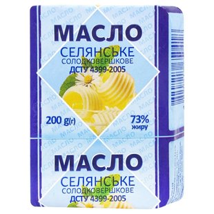 Масло солодковершкове 73% Селянське Вівальді, 200 г 3548970 фото