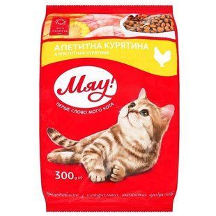 Корм сухий для котів Апетитна курятина Мяу, 300 г 3861140 фото
