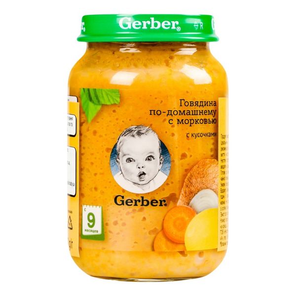 Пюре Говядина по-домашнему-Морковь Gerber, 190 г 3173260 фото