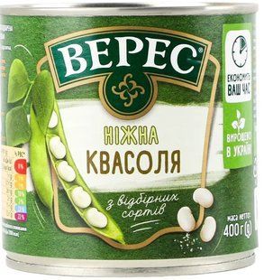 Консервована квасоля Ніжна Верес, 400 г 1600390 фото