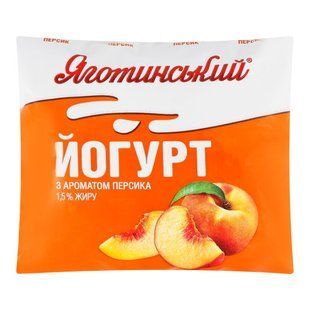 Йогурт 1.5% Персик Яготинський, 400 г 4148130 фото