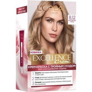 Фарба для волосся 8.12 Містичний блонд Excellence Cool Creme L'Oreal Paris, 1 шт 3097760 фото