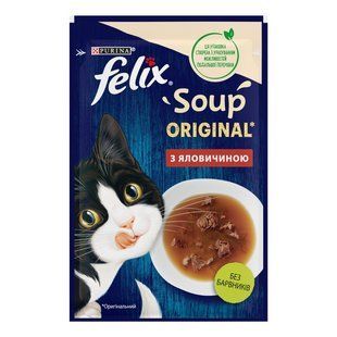 Корм для котов С говядиной Soup Felix, 48 г 4040150 фото