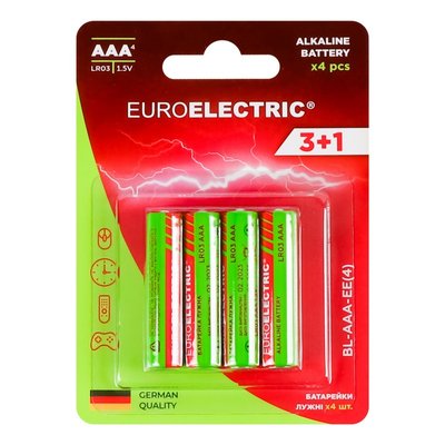 Батарейки Alkaline BL-AAA-EE Euroelectric, упаковка 4шт 4199690 фото