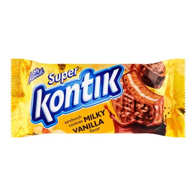 Печиво-сендвіч ванільний молочний смак Super Kontik Konti, 90 г 3959740 фото
