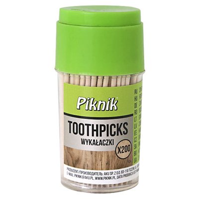 Зубочистки дерев'яні Piknik, 200 шт/уп. 4038170 фото