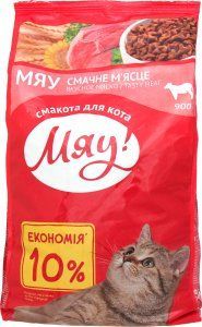 Корм сухий для котів Смачне м'ясо Мяу, 900 г 2589200 фото