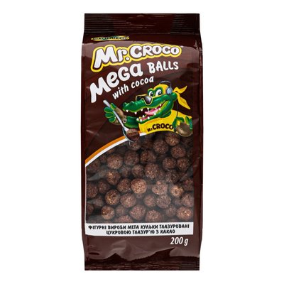 Сніданок сухий глазурований цукровою глазур'ю Mega Balls Mr. Croco, 200 г 2561710 фото