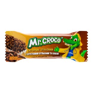 Батончик злаковий з хрусткими кульками та какао Mr. Croco, 20 г 3883010 фото