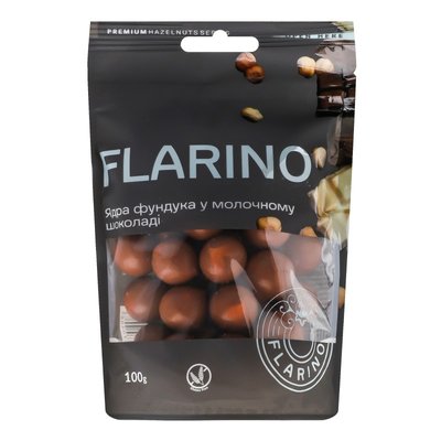 Фундук у молочному шоколаді, фасований в дой-пак Flarino, 100 г 4172570 фото