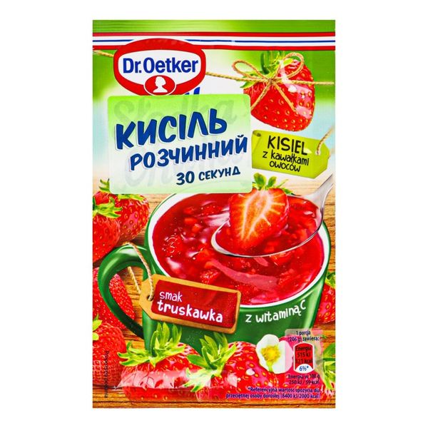 Кисель со вкусом клубники с кусочками фруктов Dr.Oetker, 31.5 г 3938800 фото