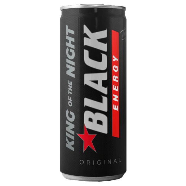 Напиток энергетический безалкогольный сильногазированный ж/б King of the Night Black Energy, 0.25л 4159740 фото
